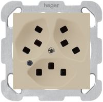 Presa INC Hager kallysto 3×T23 illuminato B beige