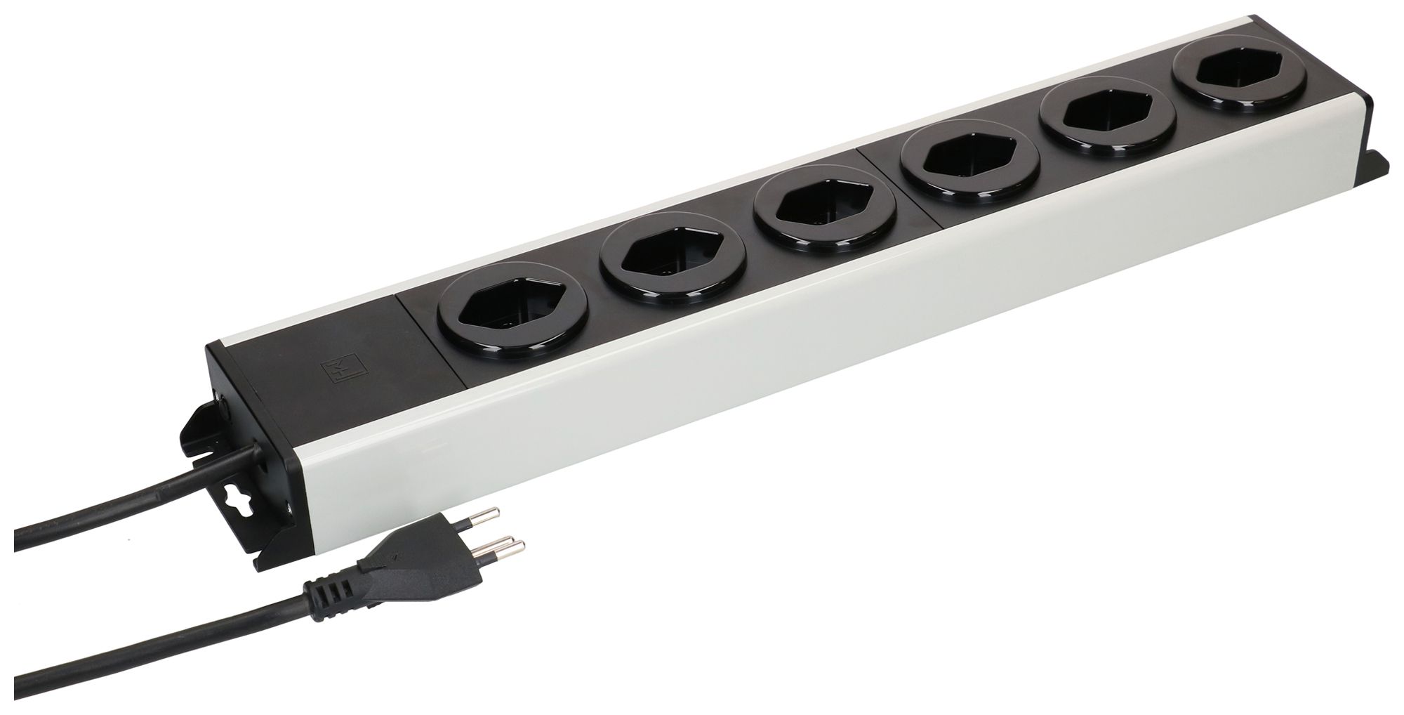 Prise multiple MH POWER LINE 10A 6×T13 1.5m gris-noir