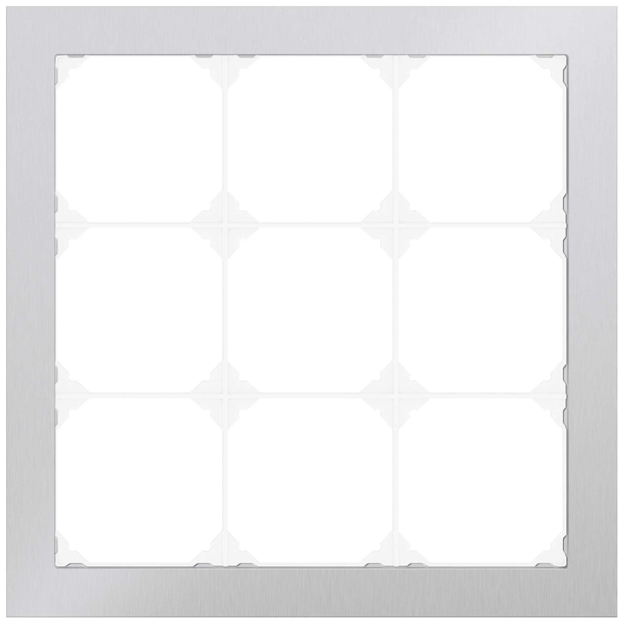 UP-Abdeckrahmen EDIZIO.liv prestige SNAPFIX® 3×3 214×214mm Al