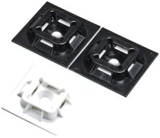 Socle pour collier Panduit autocollant, 25.4×25.4×4.2mm, blanc