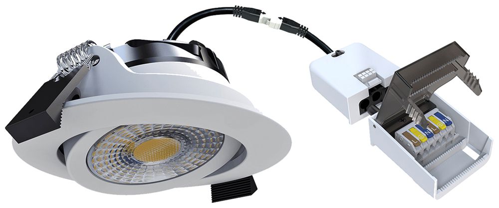 Downlight LED DOTLUX CIRCLEmini-flat 6W 760lm 2700…4000K IP20/IP54 VAR blanc