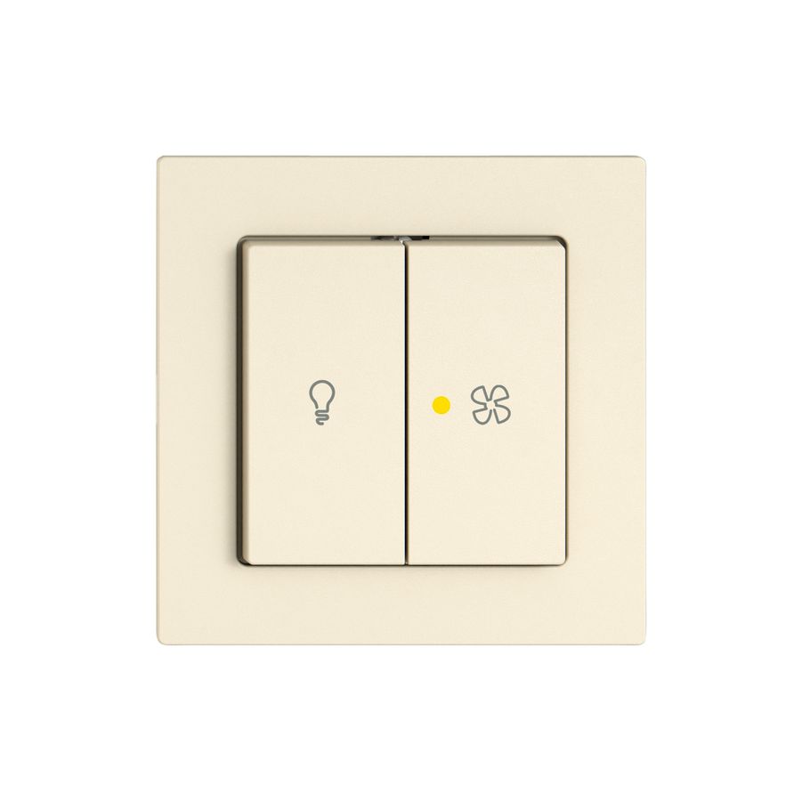 Leuchtdruckschalter EDIZIO.liv SNAPFIX® für Licht&Venti 3/3/1L KS gelb cr