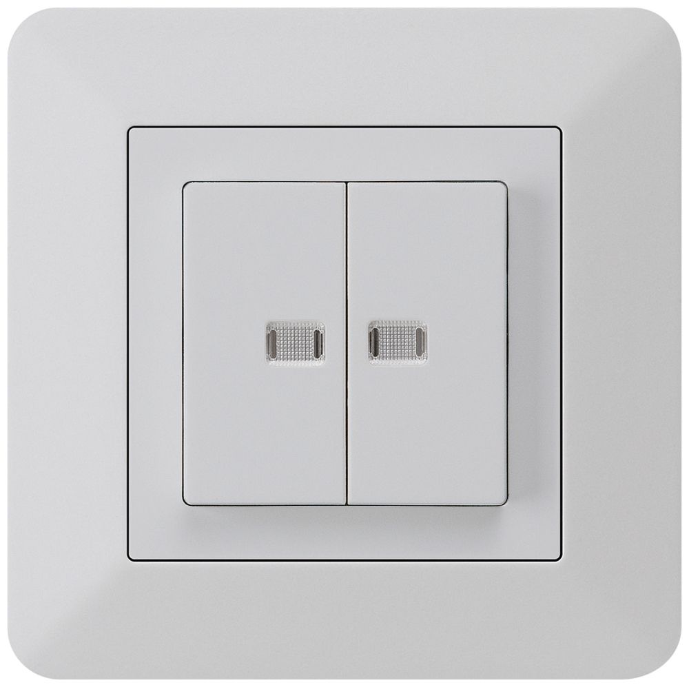 UP-Leuchtdruckschalter kallysto.trend 1/3+3/1 mit 2 Linsen hellgrau