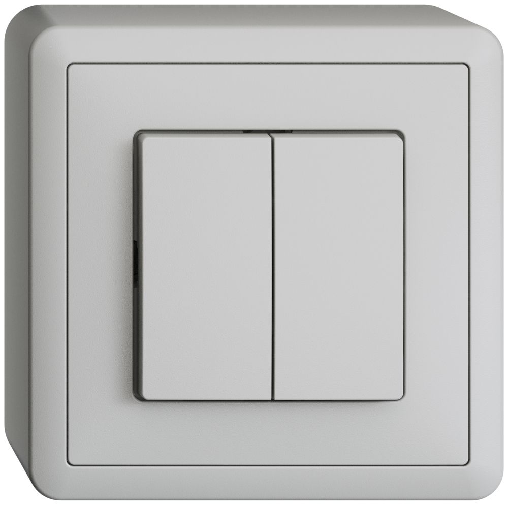 AP-Druckschalter EDIZIOdue 1/3+3/1P hellgrau