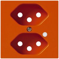 Frontplatte zu Steckdose Hager kallysto 2×T13 beleuchtet H orange