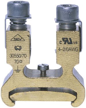 Schutzleiter-Reihenklemme Woertz 16…70mm² Schraubanschluss 2×1 Hutschiene TH35