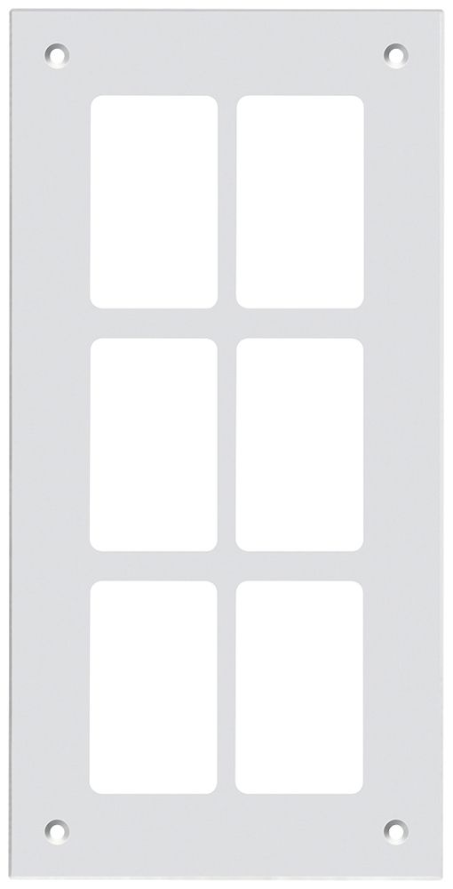 Montageplatte Hager FLF 3/5 3×2 Aluminium eloxiert weiss