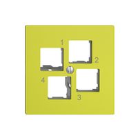 Kit di montaggio EDIZIOdue EASYNET S-One, per 4×RJ45, uscita dritta, lemon