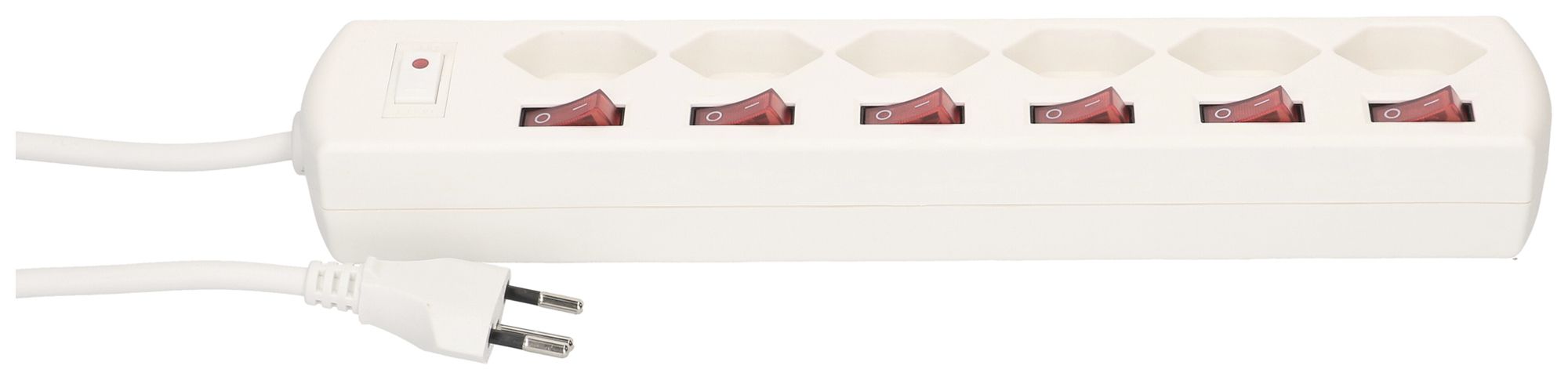 Steckdosenleiste MAX HAURI Multi-Switch 10A 7×Schalter 6×T13 weiss