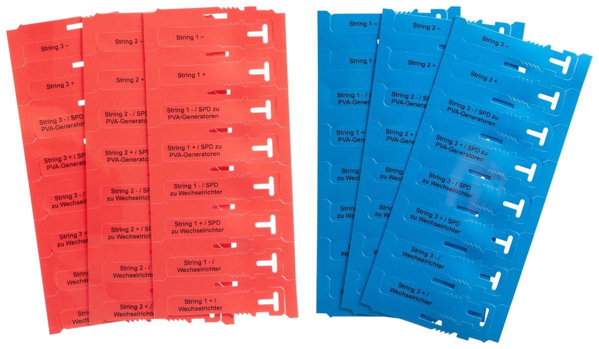 Set di etichettatura AWAG per impianto fotovoltaico, 3 string, 24 pezzi