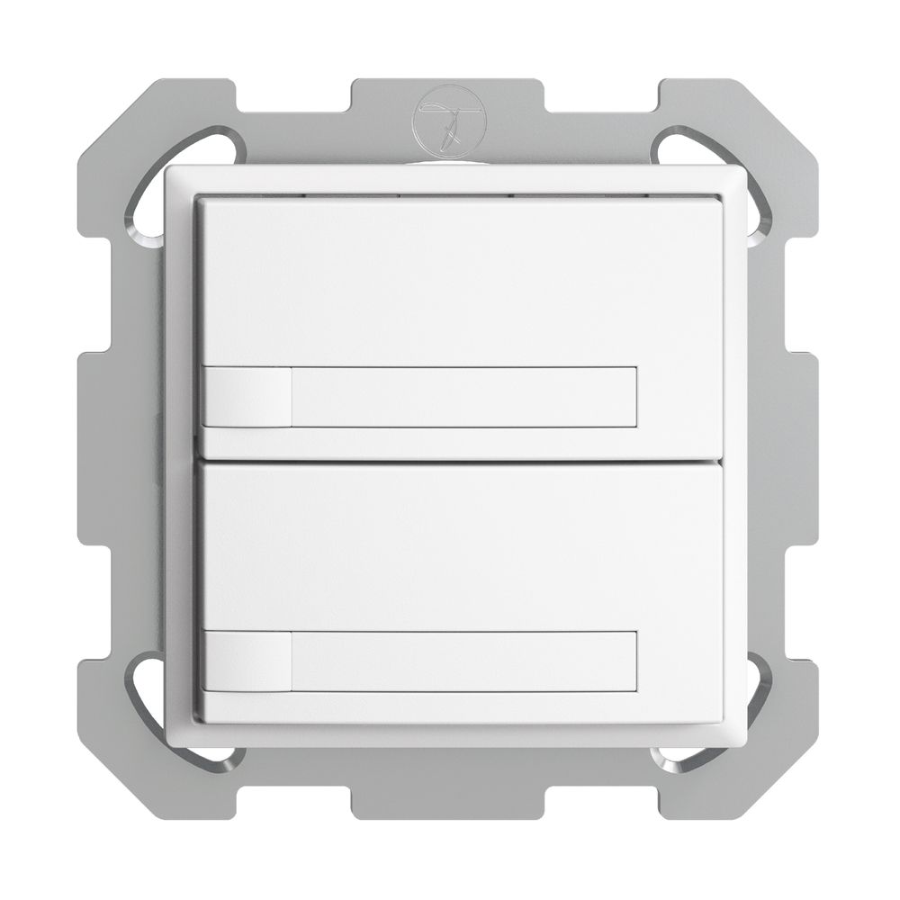 Poussoir ENC KNX 2× EDIZIOdue blanc RGB sans LED avec insert papier