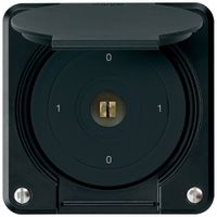 UP-Steckschlüsselschalter robusto IP55 mit Klappdeckel S0/3P schwarz Kombi 4kt