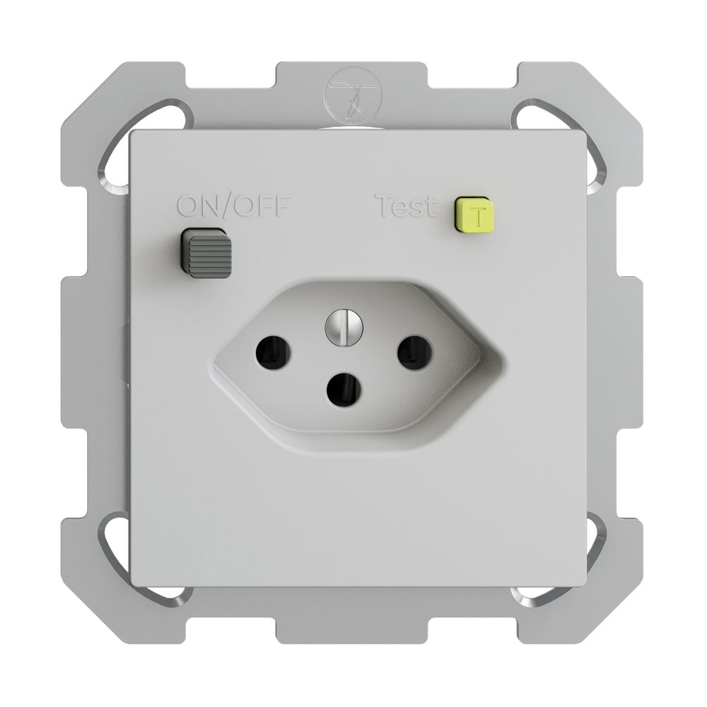 UP-Steckdose EDIZIOdue T13 FI 30mA FM, hellgrau