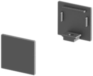 Cappa terminale per profilo AP standard SLV GRAZIA 10, 2 pezzi piatto nero