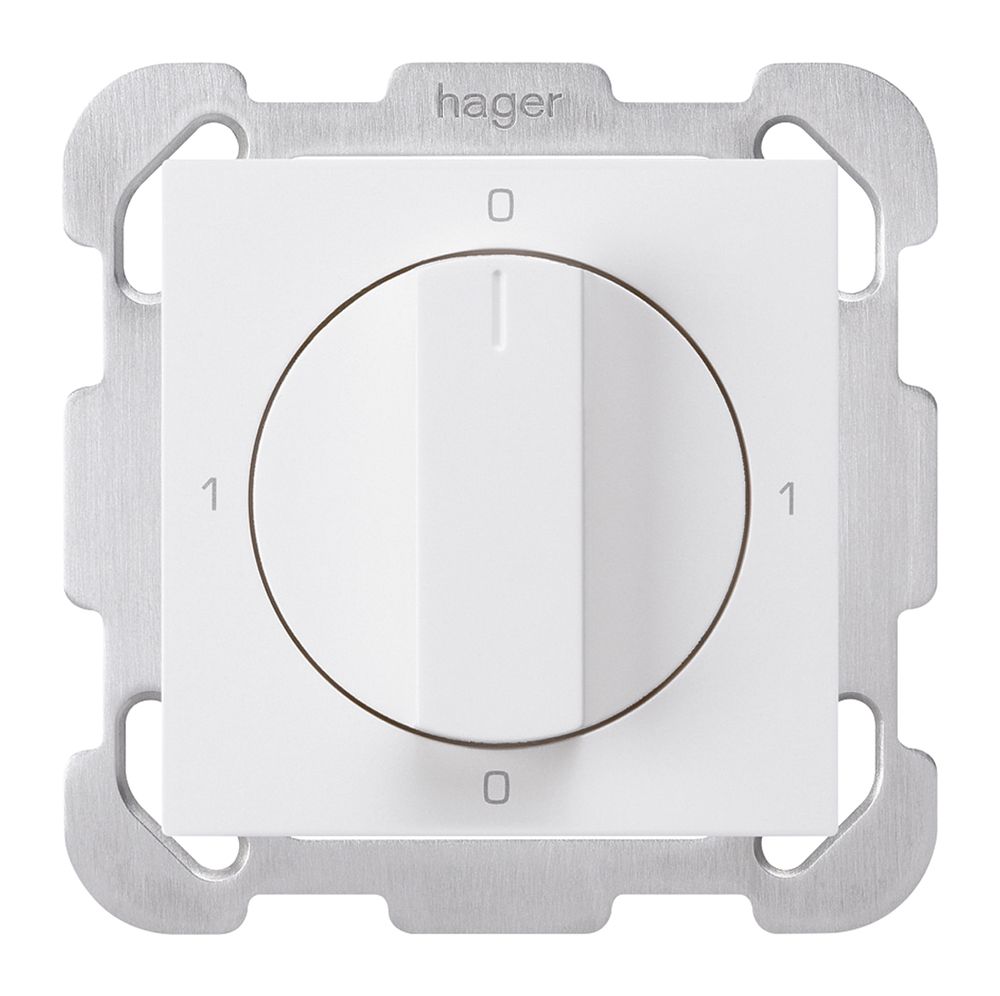 UP-Drehschalter kallysto 0/1L weiss mit Drehgriff