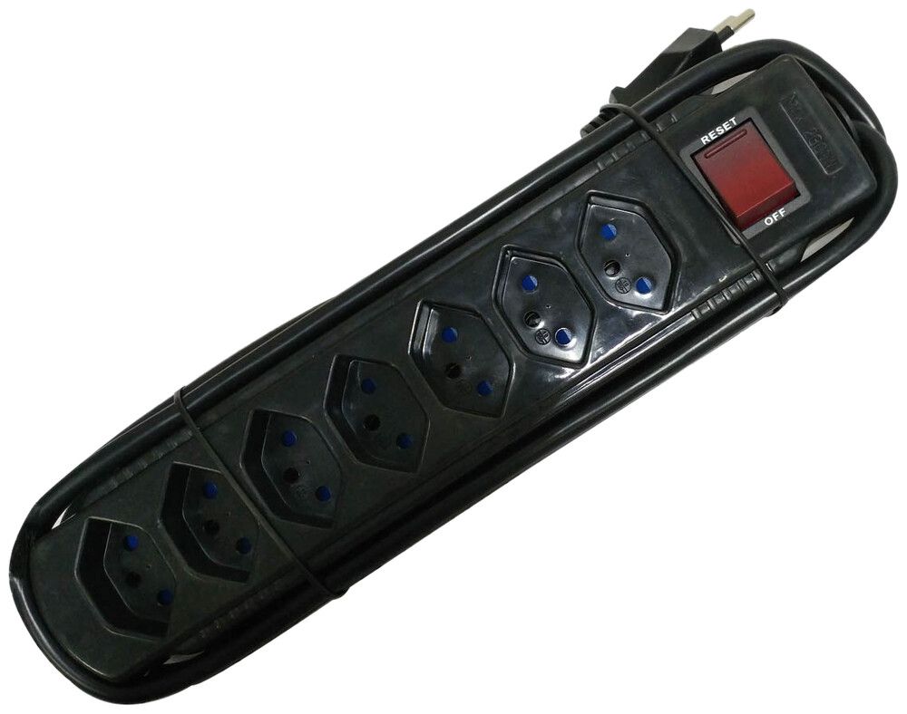 Presa multipla con interruttore ELBROLINE 7×T13 2m nero