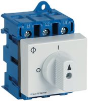 Interrupteur sectionneur INC 3P p.DIN, 25A, face: 0-1, gr, 44×45mm, poignée gr