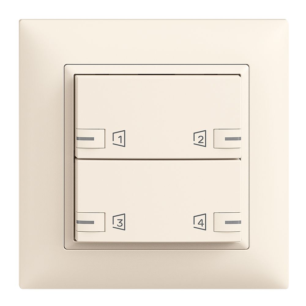 Kit de montage ENC EDIZIOdue zeptrionAIR, WLAN LED-RGB 2×touche 2×commande crema