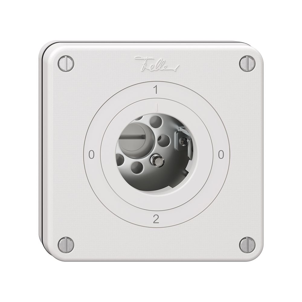 Interrupteur rotatif NUPU NEVO, 2/2L, sans cylindre, KS, 0-1-0-2, blanc