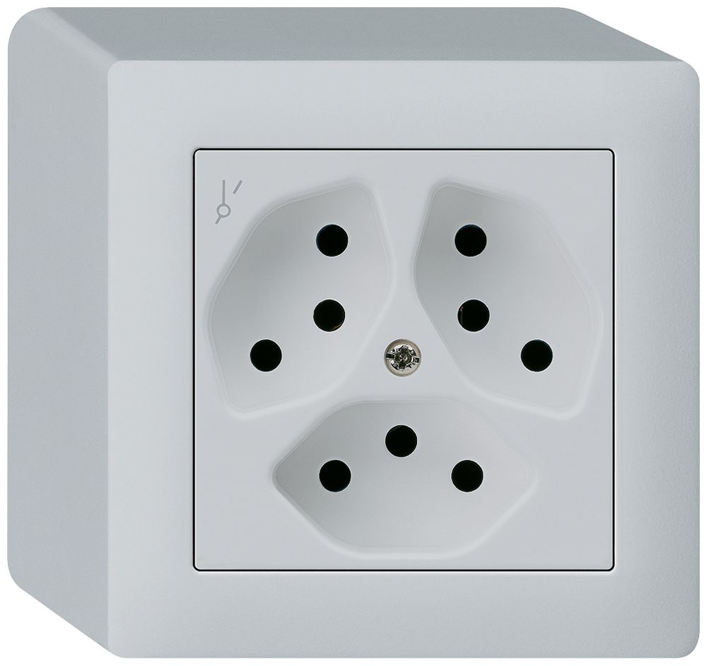 AP-Steckdose kallysto 3×T13/1S hellgrau