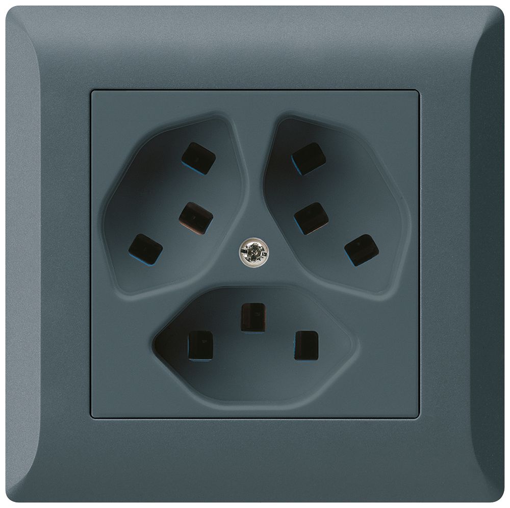 Prise ENC Hager kallysto.line 3×T23 C anthracite