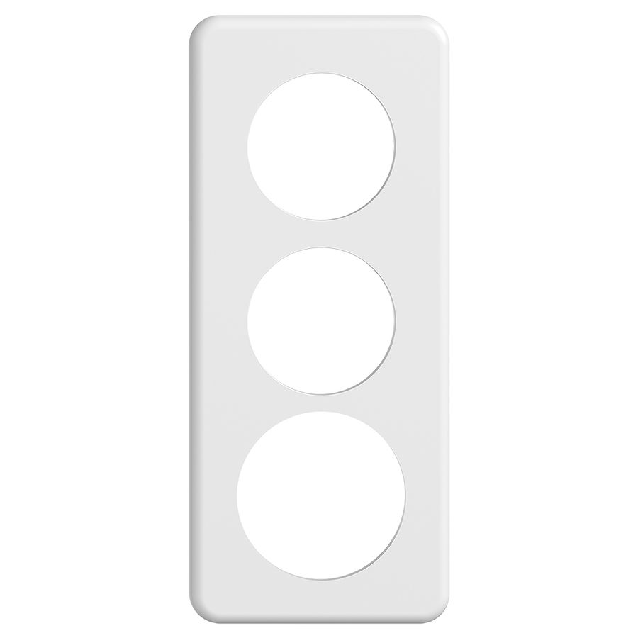 Placca di copertura STANDARDdue 3×1 2×Ø50, 1×Ø58, bianco