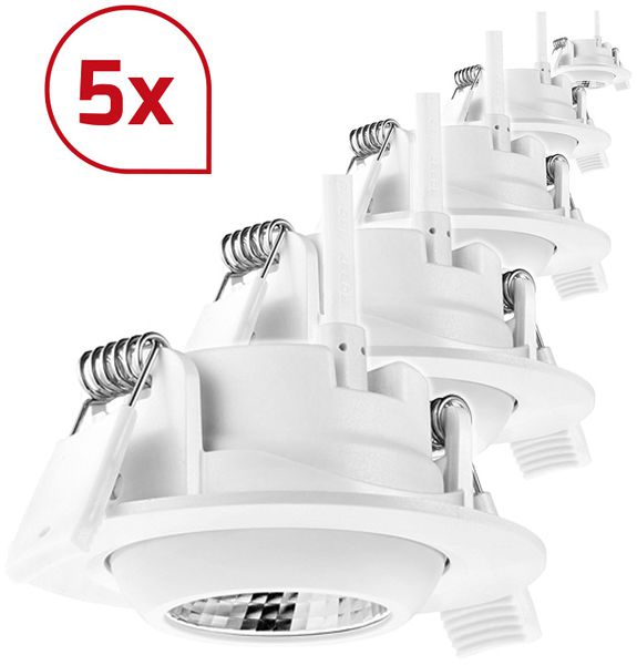 Downlight LED DOTLUX CIRCLEmini19 5W 400lm 3000K bianco set di 5