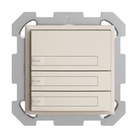 UP-KNX-Taster RGB EDUE, 250mW, m.RGB-LED, m.Papier., 3×Taste, 1×Tastenb., crema