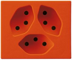 FLF-Steckdose Hager 3×Typ 13 D orange
