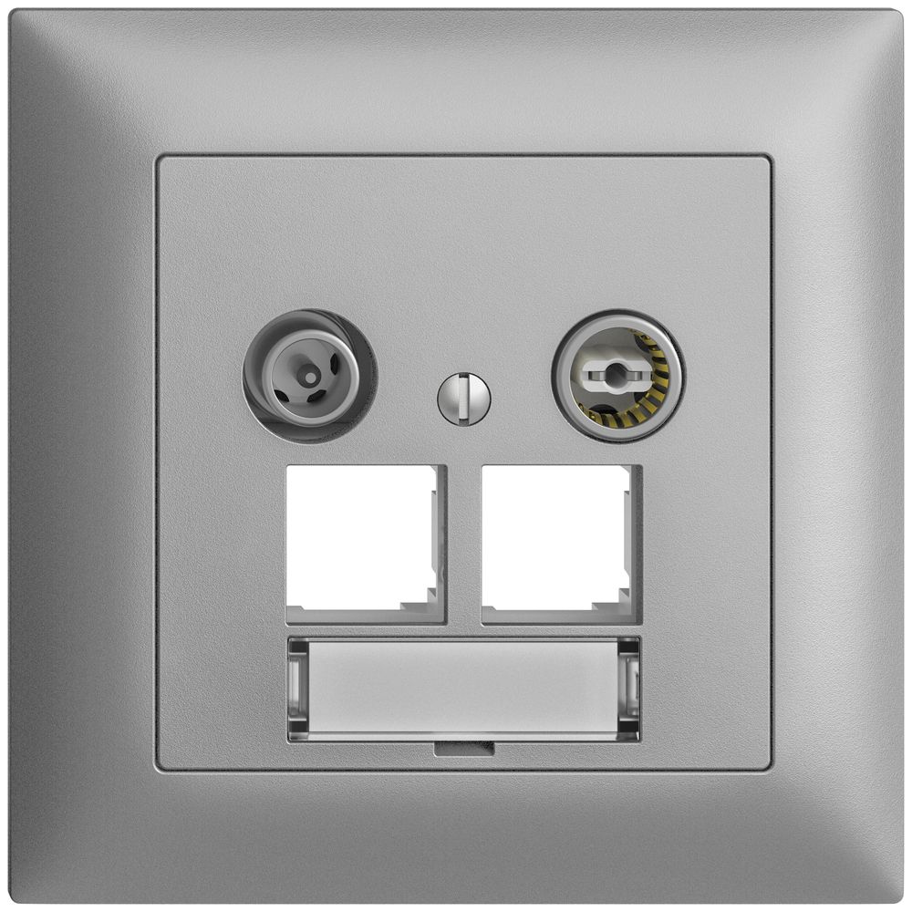 UP-Multimediadose EDIZIOdue FMI EASYNET 15dB, f.2×RJ45 S-One, silver