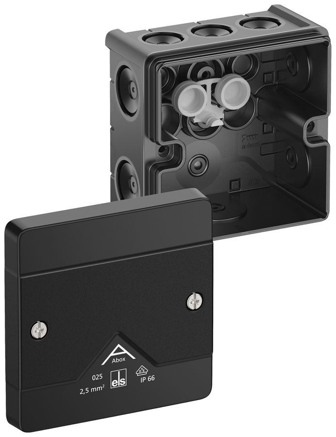 Scatola di derivazione AP Spelsberg Abox 025-L/sw 87×87×52mm IP66 ne