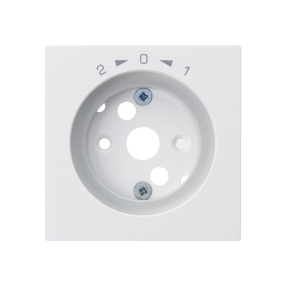 Frontplatte kallysto 1->0<-2 60×60mm für SchwenkTaster weiss
