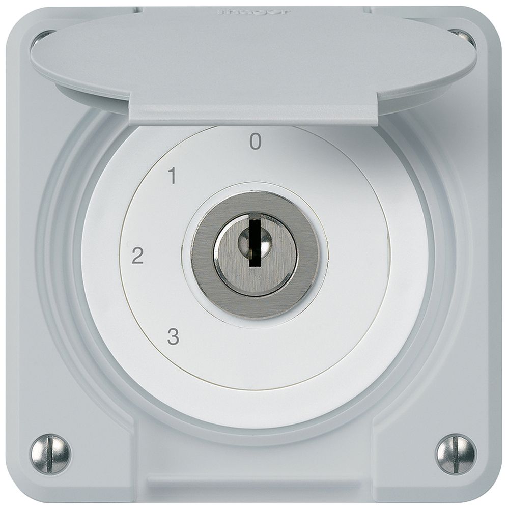 Interruttore a chiave INC robusto IP55 con copertura S5/1P grigio combinazione