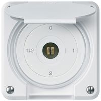 UP-Steckschlüsselschalter robusto IP55 mit Klappdeckel S1/1P weiss Kombi 4kt
