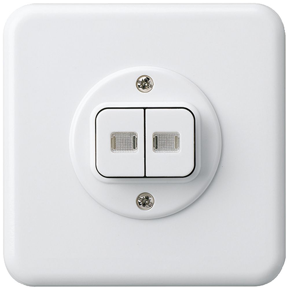 Kit front. INC basico bianco con 2 lenti bottone doppio86×86mm