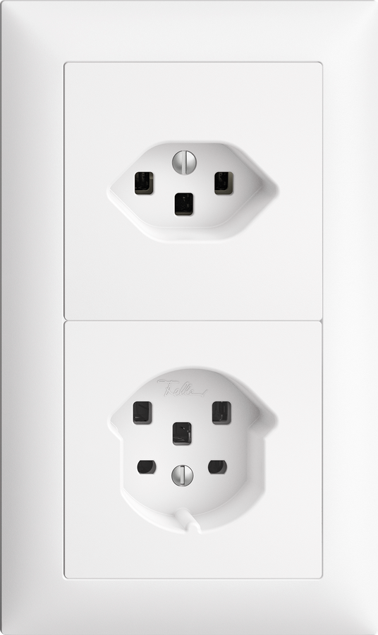 UP-Kombination Edue 2x1, Steckdose T23 + Steckdose T25 ws