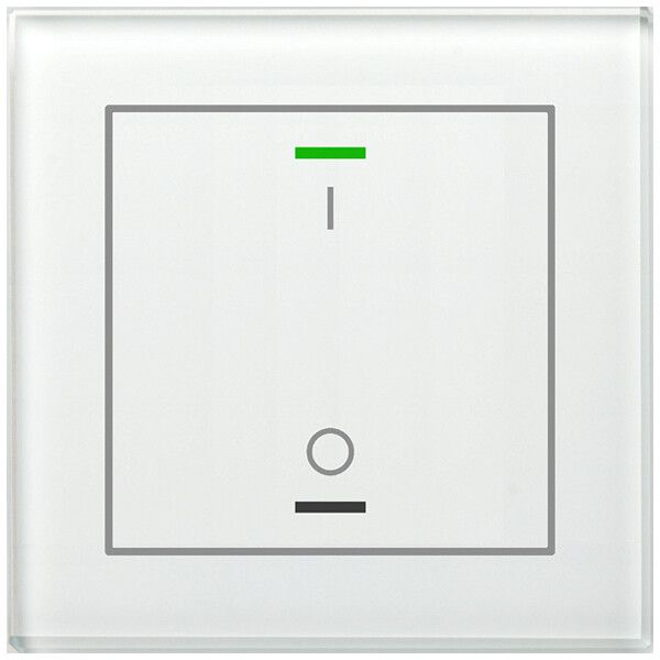 Pulsante KNX RGBW INC MDT BE-GTL1TW.B1 1t/2a temp.vetro bianco "I/O"