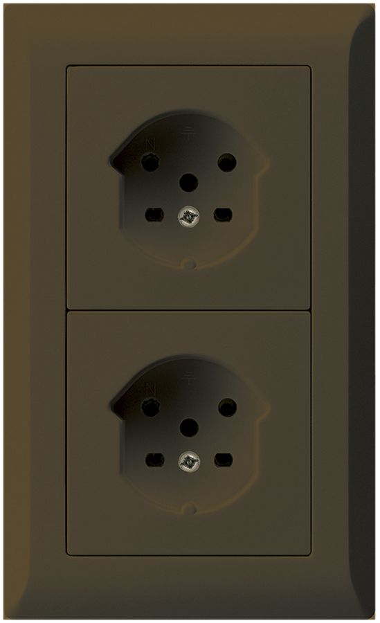 Combi ENC 2×1 HA kallysto.line 2×type 15 avec bornes enfichables brun