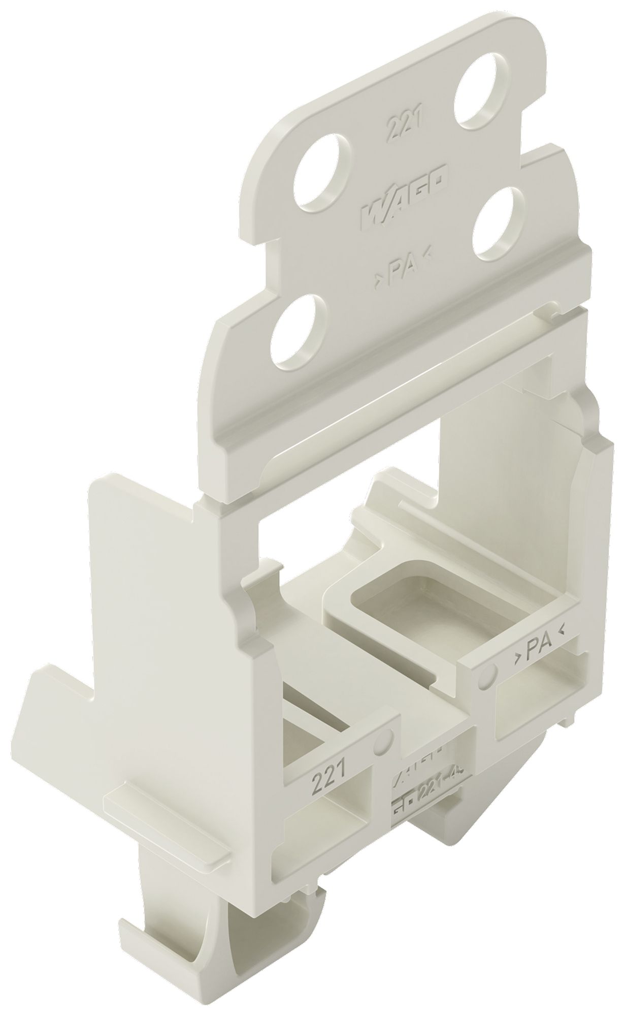 Adaptateur de fixation WAGO a.décharge de traction p.10×4mm² DIN15 Ex grc