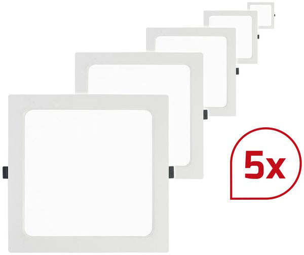 Plafonnier INC LED DOTLUX SQUAREeco 16W 1280lm 840 175×175mm blanc jeu de 5