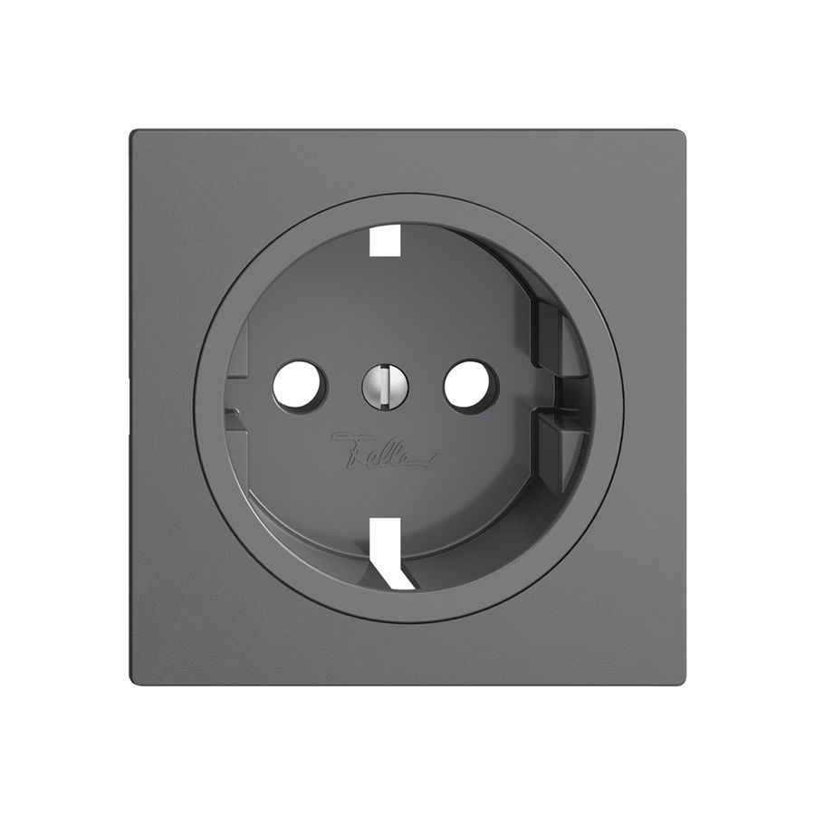 Frontset Feller EDIZIOdue für Schuko-Steckdose 60×60mm dunkelgrau