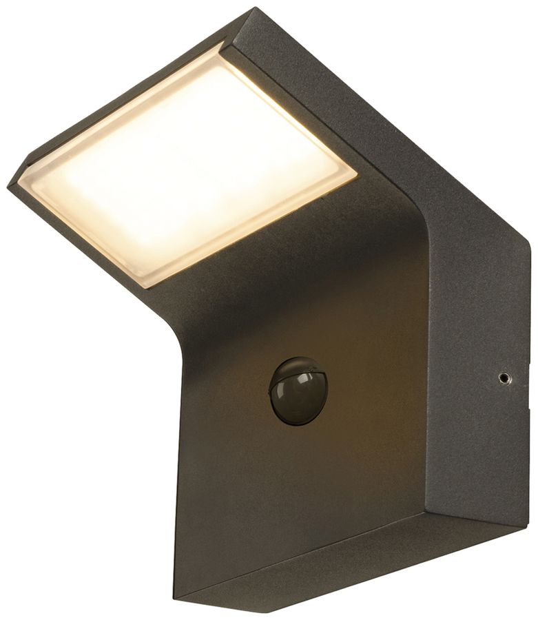 LED-Wandleuchte SLV ORDI PIR 10W 700lm 822 IP54 118×180×162mm schwarz
