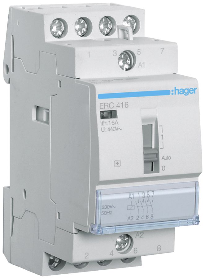 REG-Schütz Hager 230VAC 4 Schliesser 16A 2TE