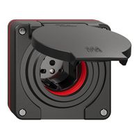 Prise NUP NEVO, 1×T15, IP55 d'après SN 441011, a.joint rouge, noir