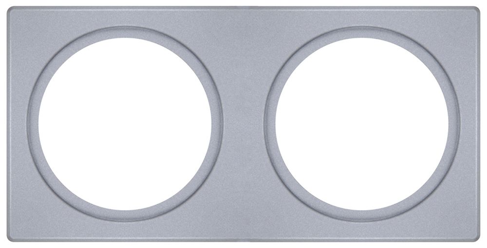 Abdeckplatte LEDVANCE FRAME Stahl 200×100mm 2×Ø68mm silber