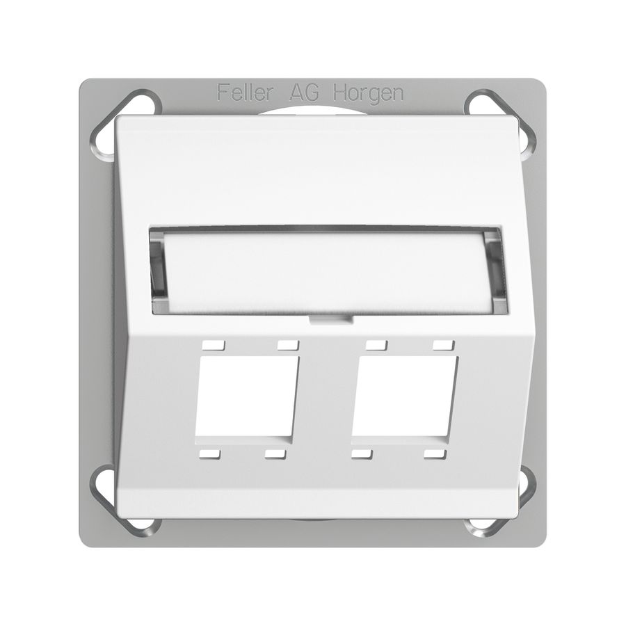 Kit montage INC EDIZIOdue FM.TE sortie oblique 2×R&M cat.5e/6/LC spécial, blanc