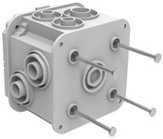 UP-Einlasskasten Spotbox UP1, 1×1, mit Nägel, grau