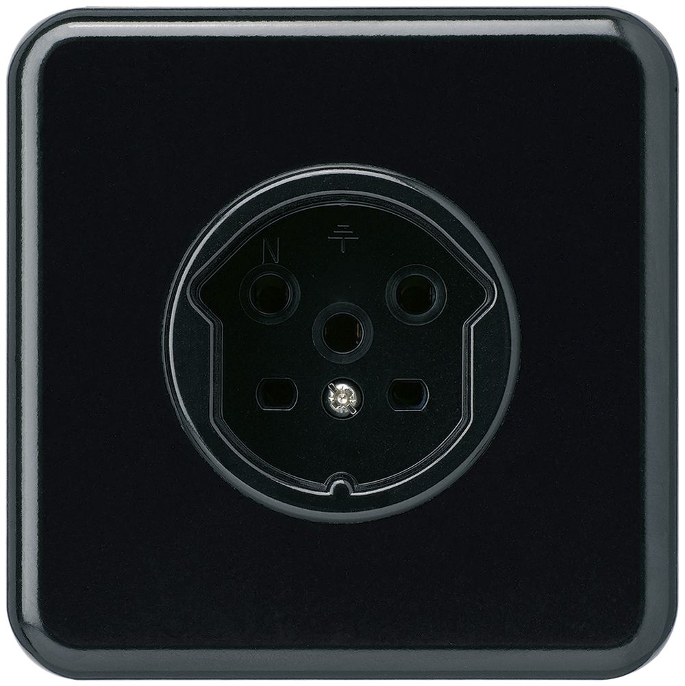 Prise ENC HA basico type 15 avec bornes enfichables noir