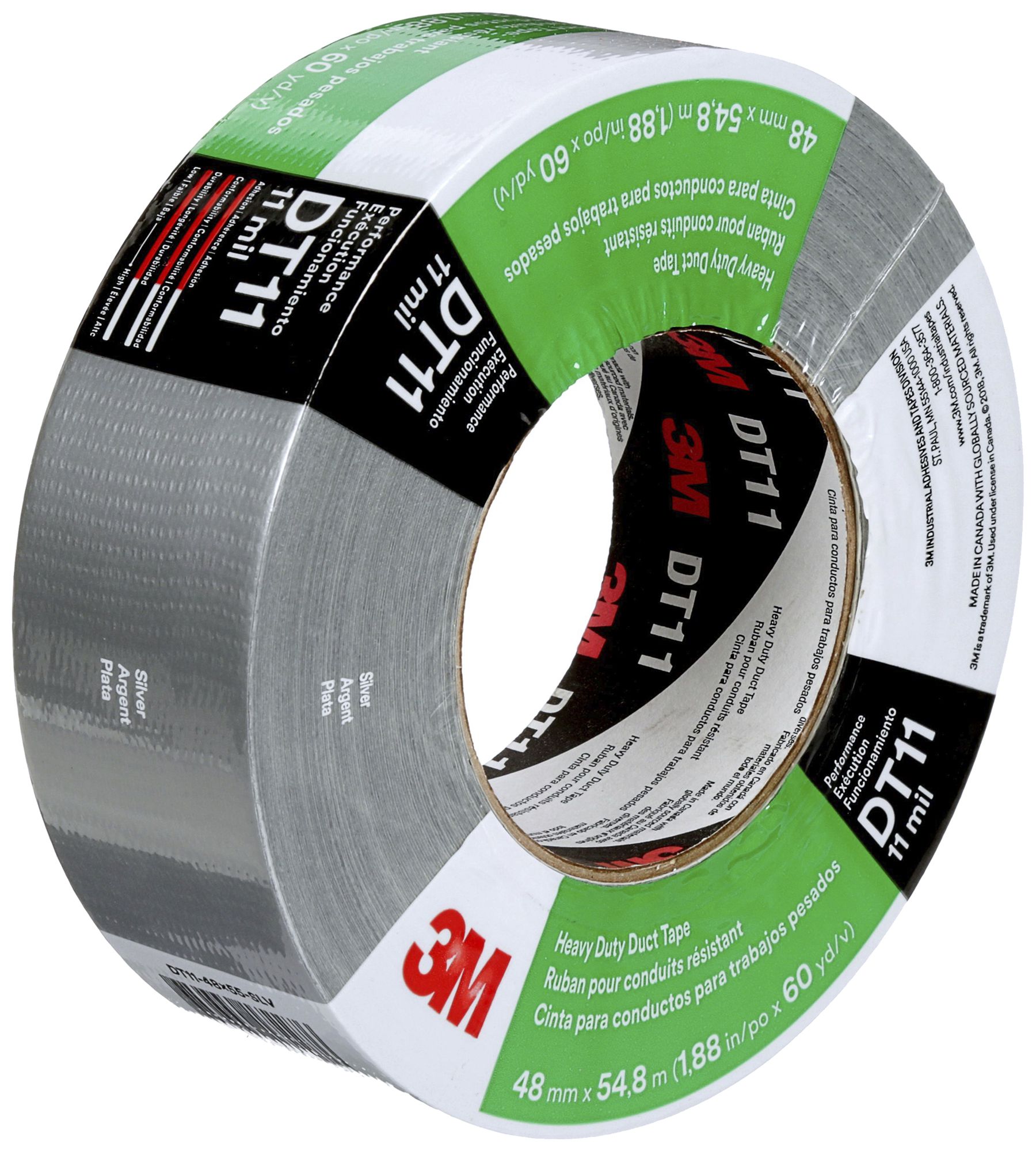 Gewebeklebband 3M DT11 48×55m×0.28mm silber