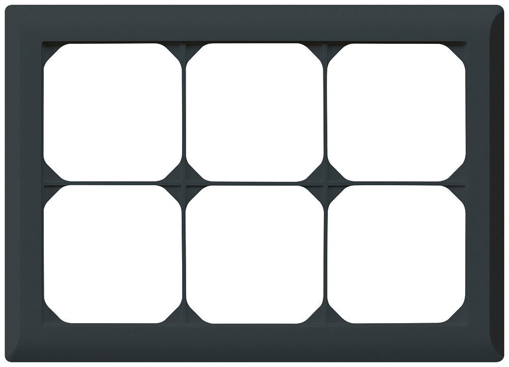 UP-Abdeckrahmen kallysto.line 2×3 schwarz horizontal 152×212mm